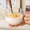 480ml Transparenter Glasbecher 2025 Neu Haushalt Nordischer Stil Große Kapazität Milchbecher Griff Einfarbige Einfache Frühstückstasse