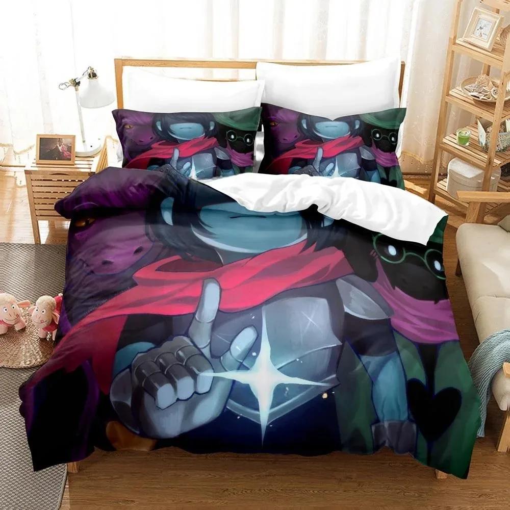 Moda Stampa 3D Anime Gioco Deltarune 2 Set Biancheria da Letto Singolo Twin Ful Quen King-Size Dimensioni Dimensioni Set Biancheria da Letto Persone Adulte Bambino Camera da Letto Piumone
