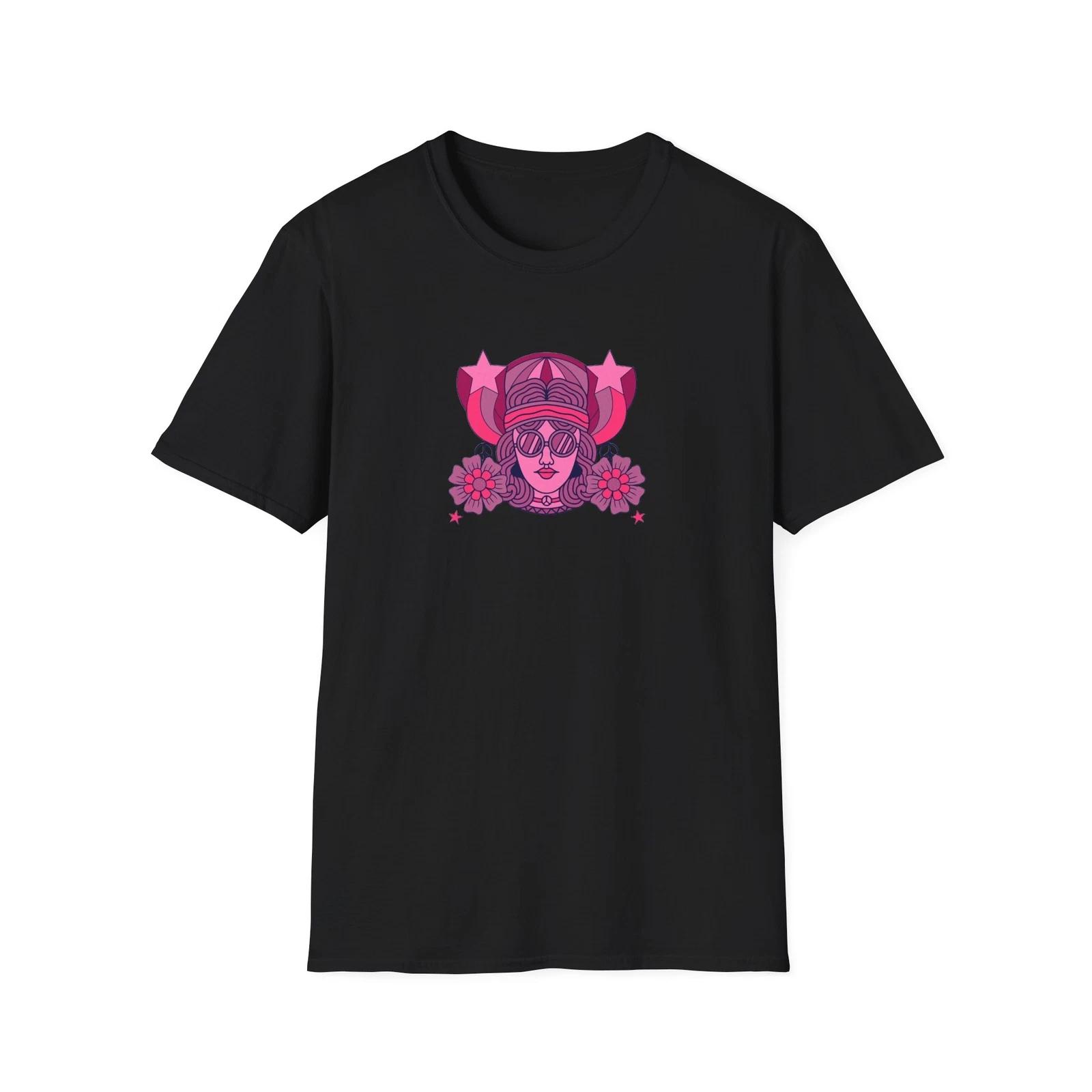 Vintage Art Tee, Funky Retro Graphic Girl T-Shirt, Gift for, Vintage, Vibes S