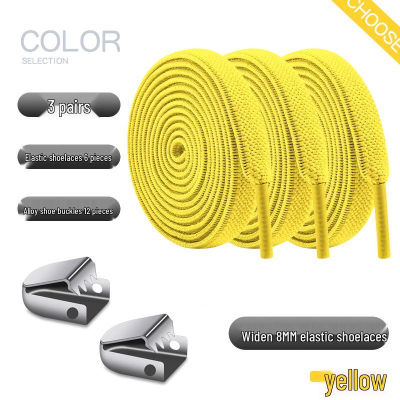 Elastic No-Tie Shoelace Buckle - White Flat for Men, Women, Kids