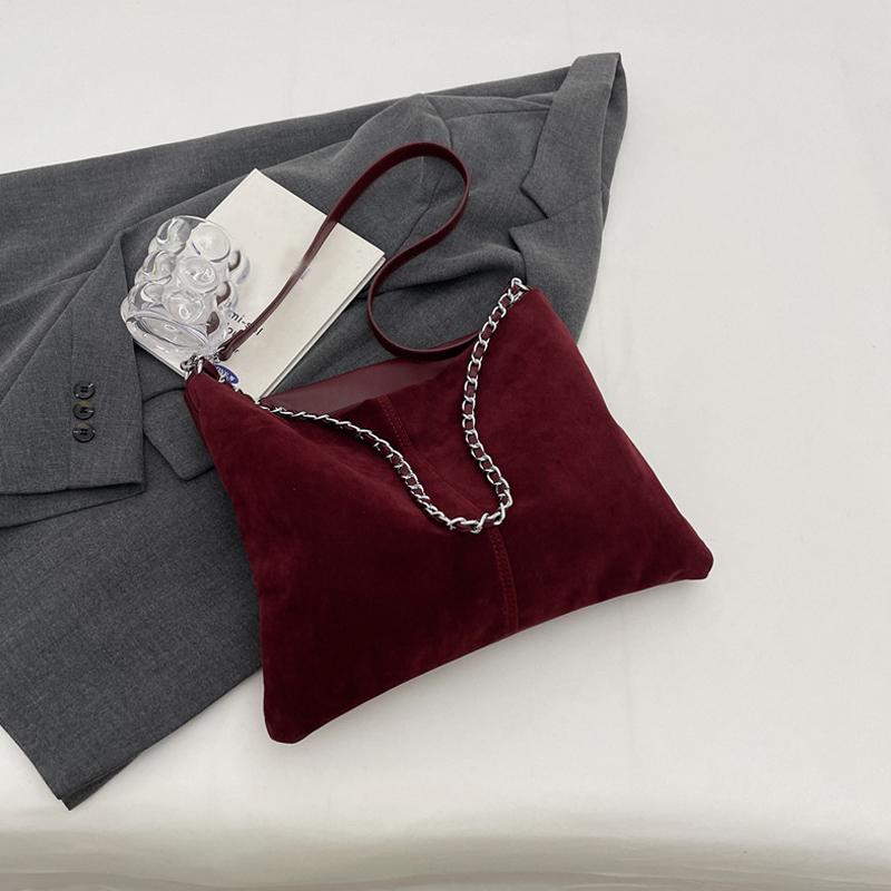 Vintage Suede Tote Bag For Women Autumn Winter New Large Capacity Commute Shoulder Crossbody Bags Fashion Trend Underarm Bags