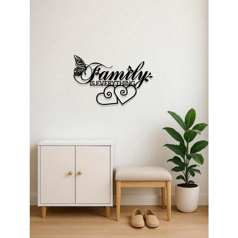 Family Is Everything Metal Sign Minimalist Script Wall Art Heartwarming Home Gift