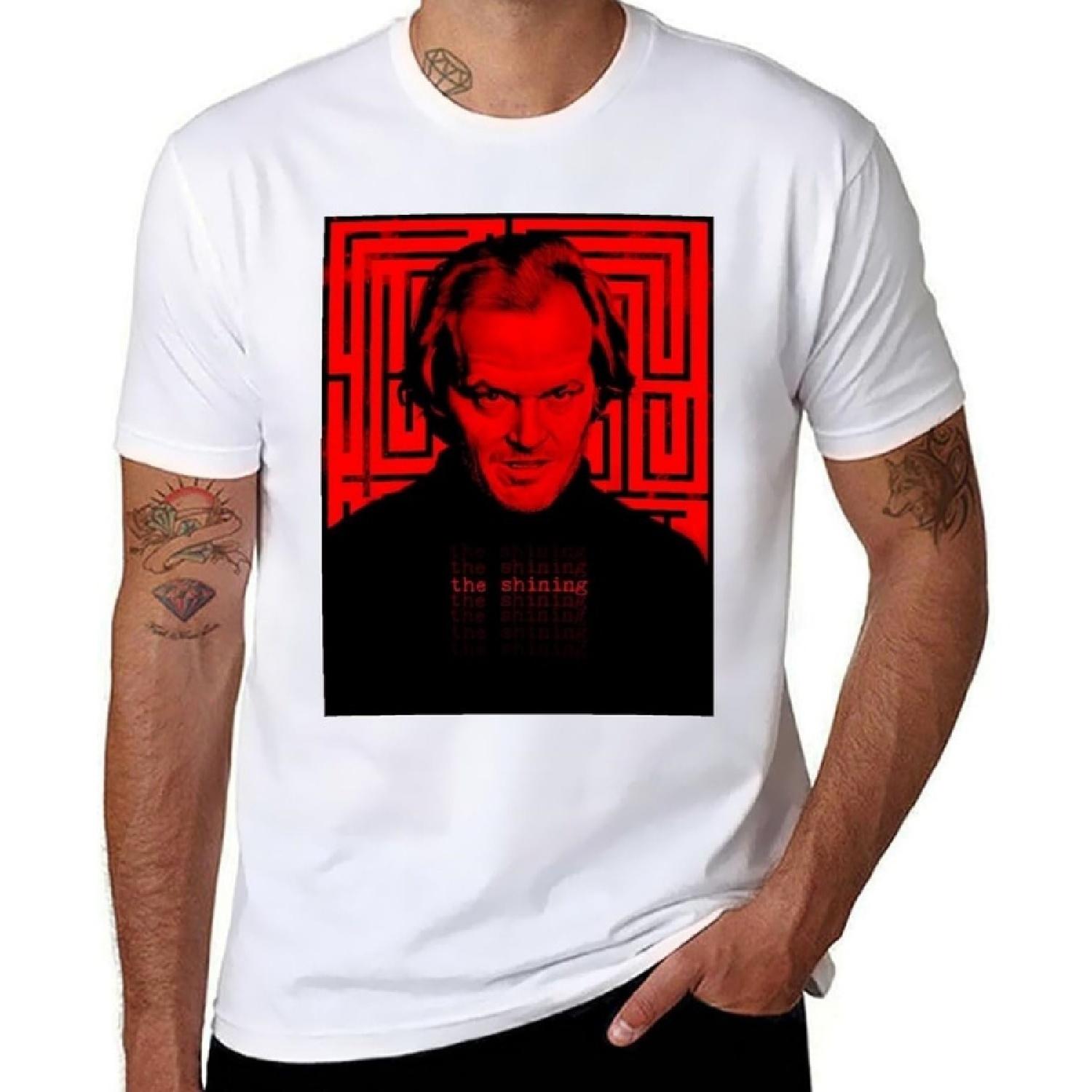 LUPRAKEN Mens T-Shirt Jack Torrance The Shining T Shirt Summer Casual Short Crew Short Sleeve Tops Tee(4) XXXXXL белый