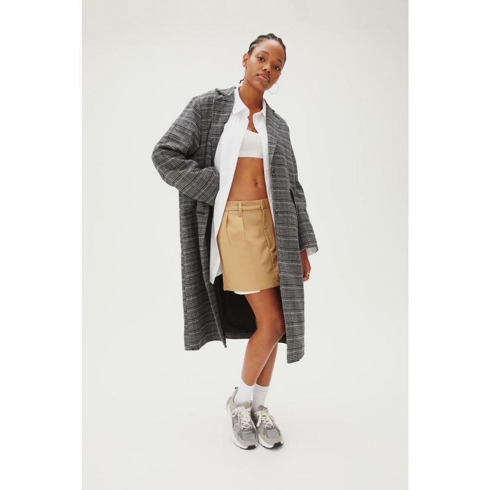 

H&M Пальто Темно-серое в клетку 1085569002