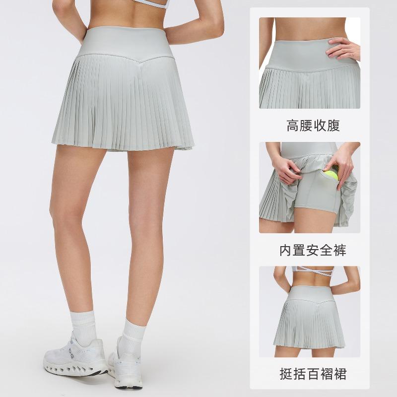 New Double-layer Anti-light Quick-drying Yoga Fitness Clothes Women's High-waisted and Thin Sports Skirts, Versatile Sports Fashion