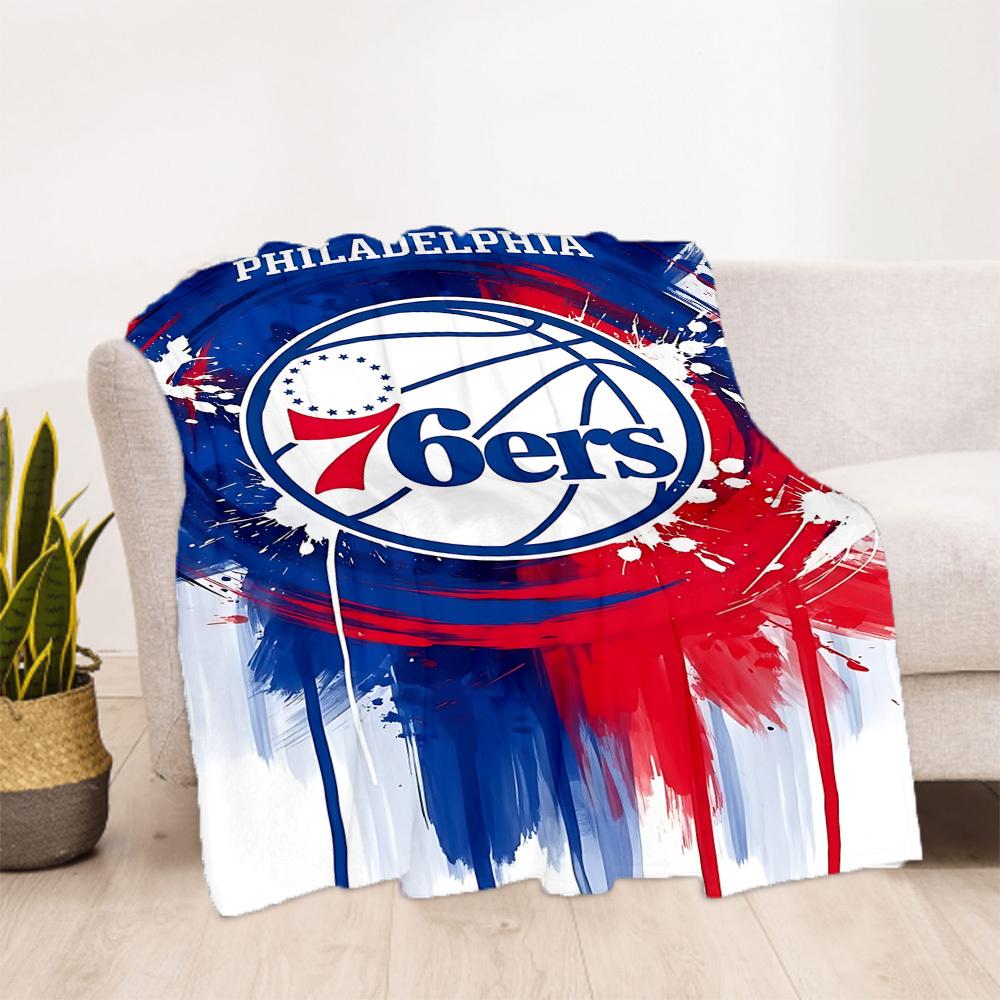 1PC Philadelphia 76ers Outdoor Blanket Lightweight Flannel, Soft & Warm, All-Season Use for Sofa, Outdoor, Camping, Living Room, Office01