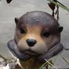 Floating Otters for Pond Yard Floating Pool Decorations Resin Otters Shape Weather Resistant Floating Statue Fish Pond