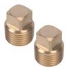 Threaded Port Sealing Fitting in Brass with Flat-Sided Drive Head for Screw-In Closure and Marine Repair Service