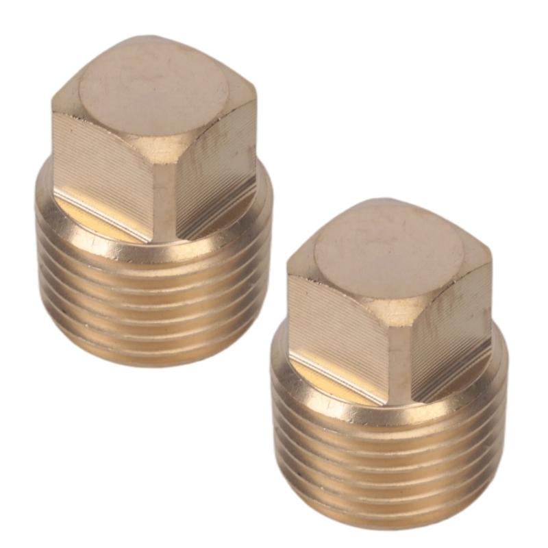 Threaded Port Sealing Fitting in Brass with Flat-Sided Drive Head for Screw-In Closure and Marine Repair Service