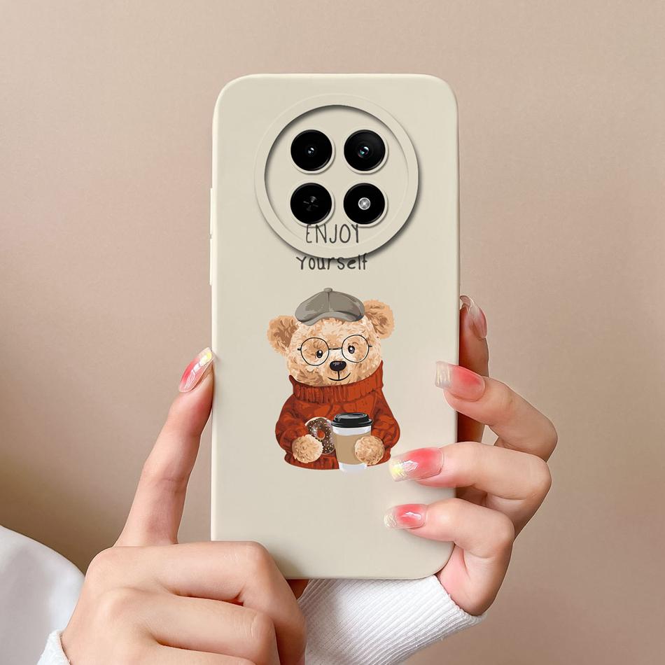 For OPPO Realme 12X 5G Phone Cases Cartoon Liquid Silicone Full Coverage Anti Drop Shell For Realme12 X Back Covers Bumper Funda