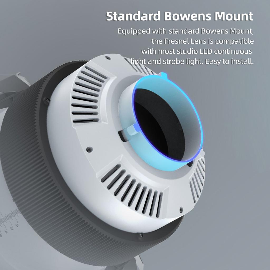LIPPMANN F20 9 İnç Fresnel Lens Bowens Montajı 10 derece - 45 derece Optik Odaklama Adaptörü 10 Kat Daha Parlak