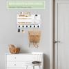 VIS'V Key Holder Wall Mount, Wooden Mail and Key Organizer with Drawer and Shelf, 2 Slots, 6 Hooks, White