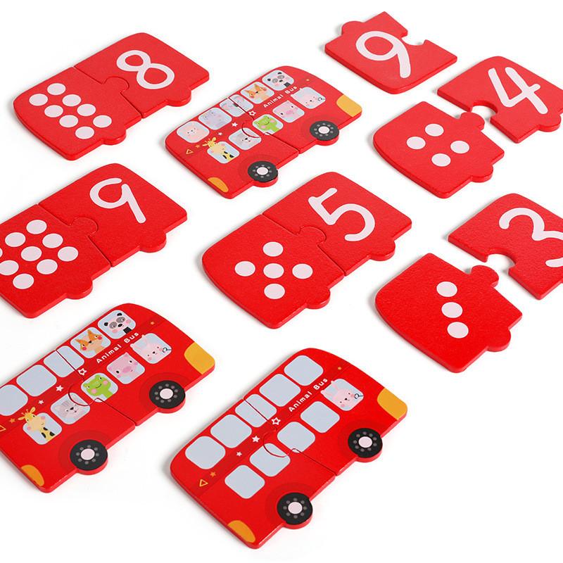Puzzle Wooden Learning With Number Matching For Early Education Building Skill