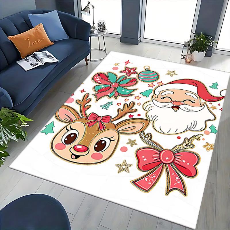1pc Christmas Santa Claus and Reindeer Anime Cartoon Design Office Chair Mat Non-Slip Carpet Festive Gift Suitable for Home Decor Living Room Bedroom