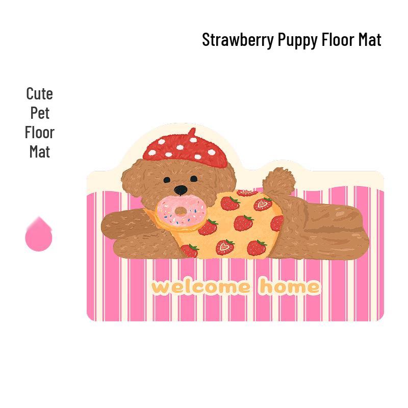 Diatom Mud Bathroom Anti-slip Mat: Quick Dry, Water-Absorbent, Cute Pet Cartoon Design for Toilet and Entrance