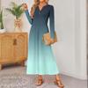 women gradient Print long-sleeved comfortable loose dress Elegant dress