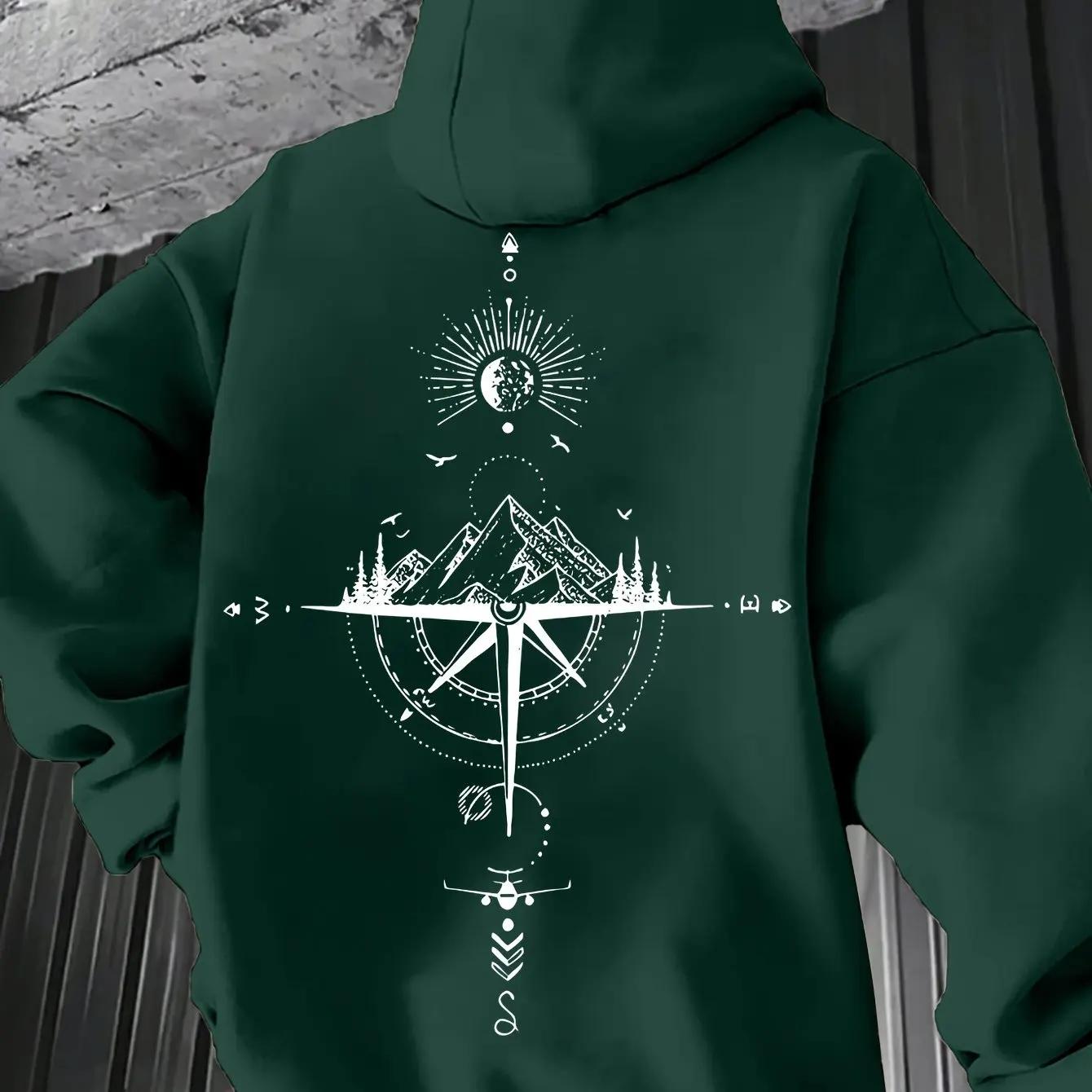 

Men s Autumn and Winter Starry Sky Print Hooded Plus Fleece Sweatshirt Versatile Sports Casual Loose Hooded Sweatshirt 3XL