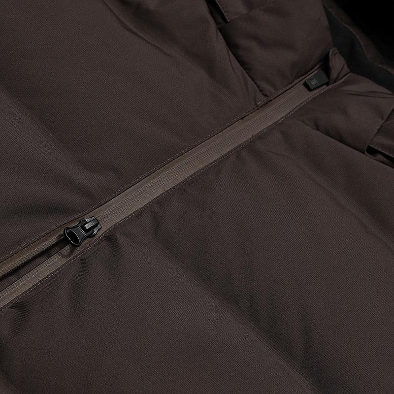 FILA Blue Fashion Trendy Retro Versatile Goose Down Comfortable Warm Puffy Hooded Down Jacket Men outerwear Brown F11M542905FBN