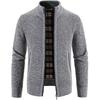 Autumn and Winter Men's Plus Velvet Thickened Stand-up Collar Cardigan Sweater Jacket Korean Fashion Casual Warm Sweater