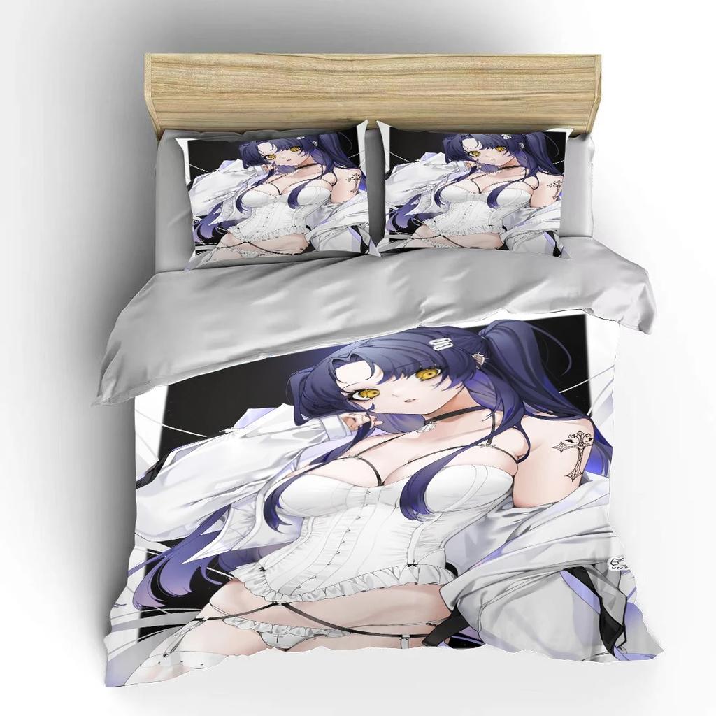 Japanese Anime Moe Double Bed Duvet Cover Bed European Bedding Sets Home Textiles Luxury Pillow Cases Bedroom Bedding Sets