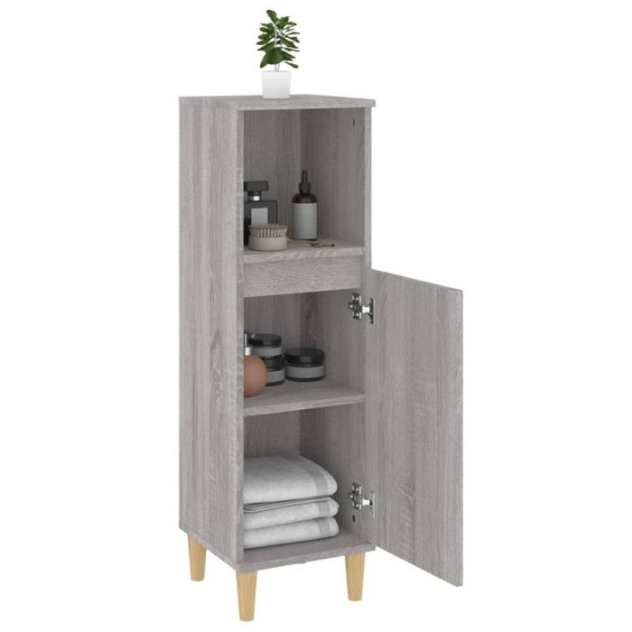 VidaXL Armoire salle de bain sonoma gris 30x30x100 cm 819810
