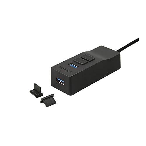 BUFFALO USB3.0 Hub de 4 Puertos de Montaje Superior Autoalimentado con Kit de Montaje Trasero para TV BSH4A110U3VBK