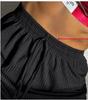 Women's Ribbed Elastic Waistband Casual Wide-Leg Jogging Pants