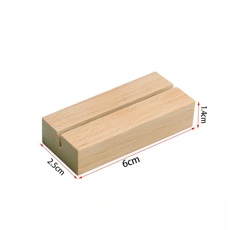 Wooden Desktop Stand For Postcards And Calendars Natural Solid Wood Base For Notes And Photos Home Office Decor
