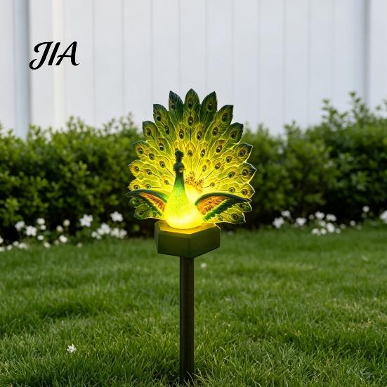 Unique Mother's Day Gift Solar Peacock Garden Statue, Outdoor Lighted Sculpture, Waterproof Powered Yard Decor LED Light for Patio Lawn Pathway