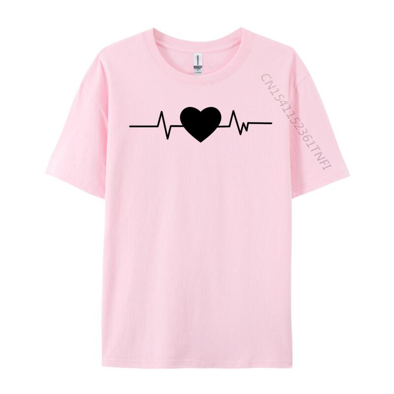 Cooles einzigartiges Retro Herzschlag T-Shirt Baumwollstoff T-Shirts für Männer Lustige Oberteile T-Shirts Schwarze Grafik-T-Shirts