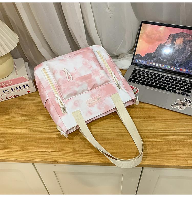 The New Large-capacity Multi-compartment Schoolbag Is Tie-dyed, Cute and Sweet Literary Backpack, Versatile Casual and Lightweight Make-up Bag.