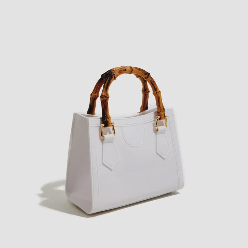 Bohao Bamboo PVC Square Barbie Jelly Crossbody: Stylish, Versatile, Dirt-Resistant, and Easy-to-Clean Summer Women's Evening Bag.