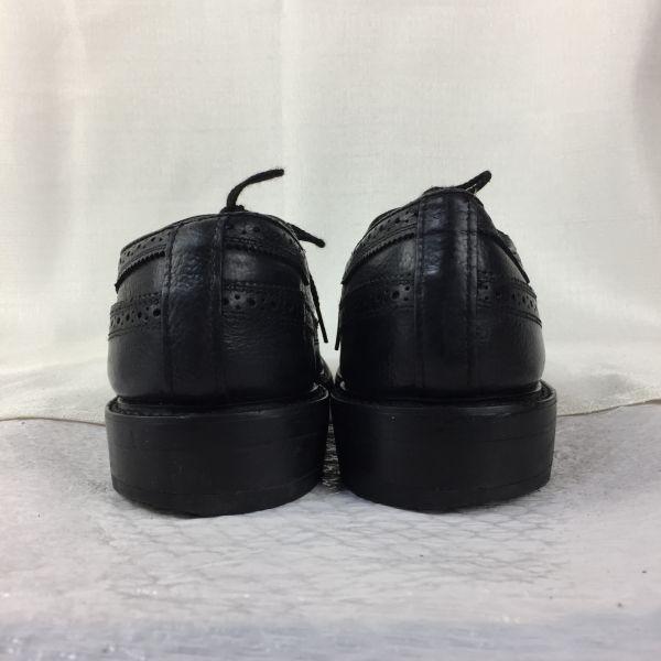 70s-80s USA Vintage Long Wingtip Business Shoes Size 10E 27.5-28.0 Black(USED)