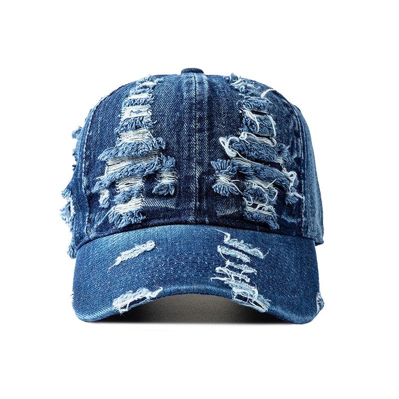 

Washed Denim Baseball Cap Women Men Sunshade Breathable Spring Summer Hat Vintage Snapback Cap Female 56-58cm темно-синього кольору