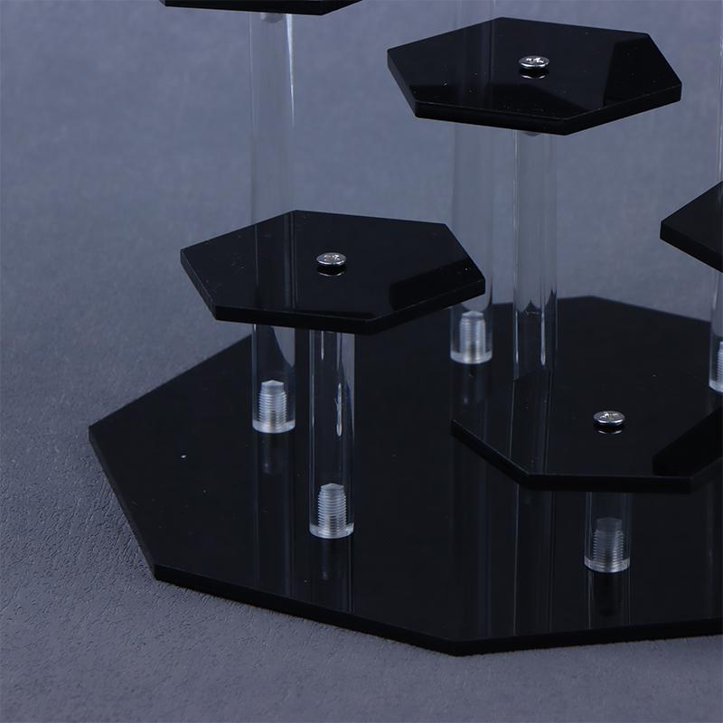 Hexagon Acrylic Display Stand 7 Layer Tiered Showcase Rack Detachable Transparent Holder For Figurine Jewelry Cosplay Collection