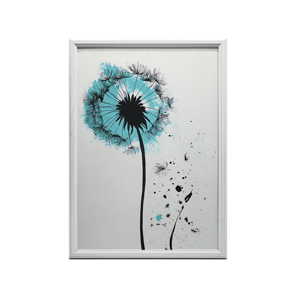 Plakat Delikatny Dmuchawiec W Ruchu Plakat Delikatny Dmuchawiec W Ruchu, 50X70 Cm, Rama Drewniana Jasny Dąb, Papier Matowy 230 Gsm