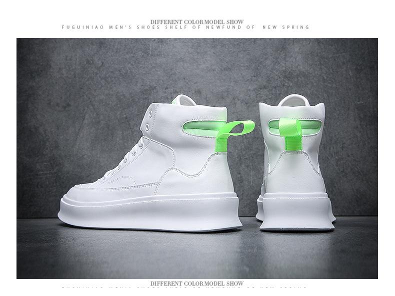 Men's White High-Top Casual Trendy Shoes