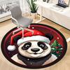 1PC Panda Christmas Office Round Area Rug,  Mat Suitable ForOffice, Under Office Chairs Bedroom Living Room Home Decor, Room Deco
