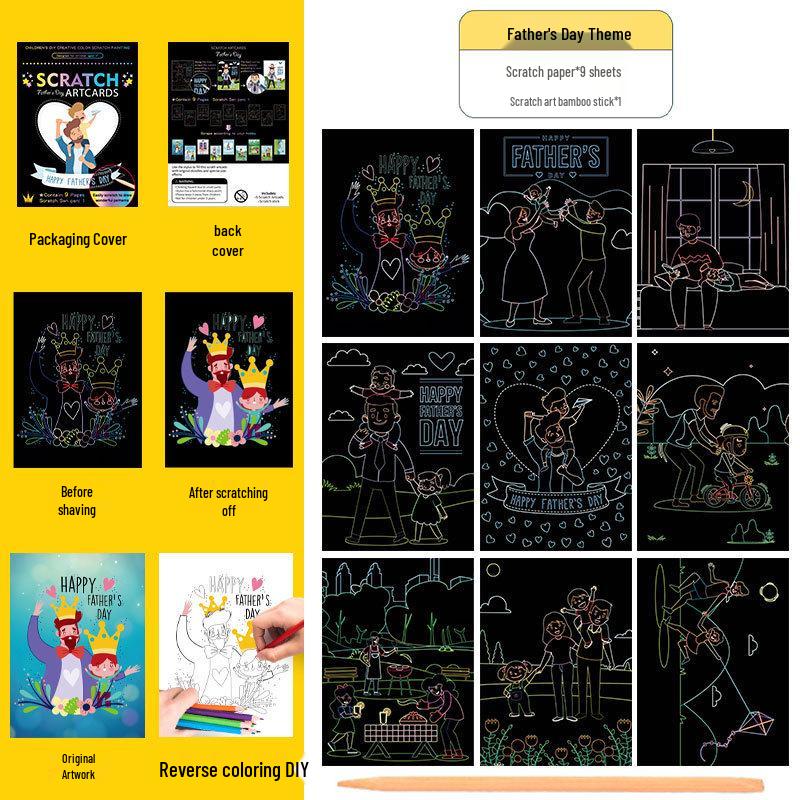 Kids  Scratch Art DIY Doodle Book Set: Creative Cartoon Festival Birthday Gift 135x185mm