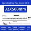 Extended Electric Hammer Drill Bit, Square & Round Shank, for Concrete Piercing - Available in 500mm to 2m Lengths