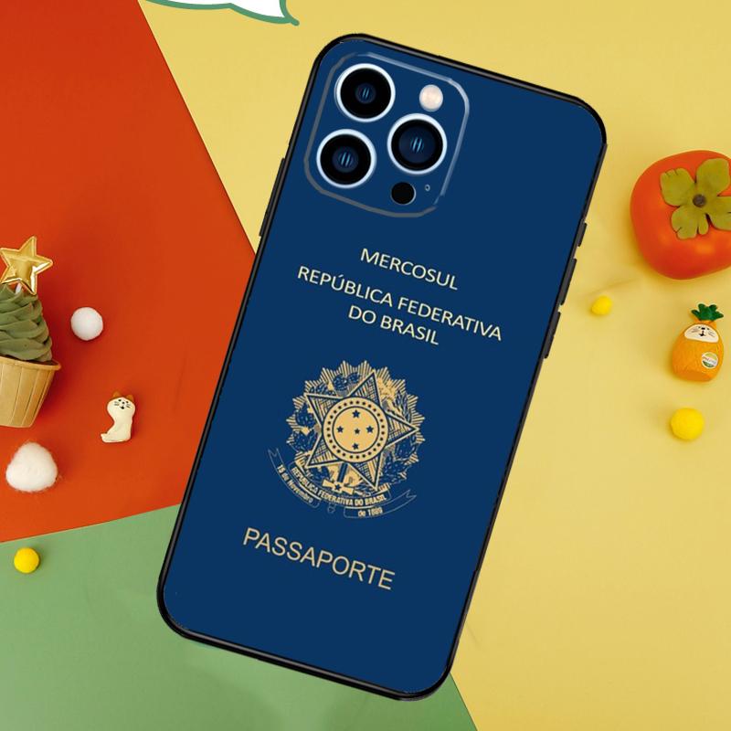 Brazil Passport Phone Case For iPhone 17 Pro Max 16 15 13 12 11 14 Pro Max Plus 12 13 Mini 16e 17 Air Cover