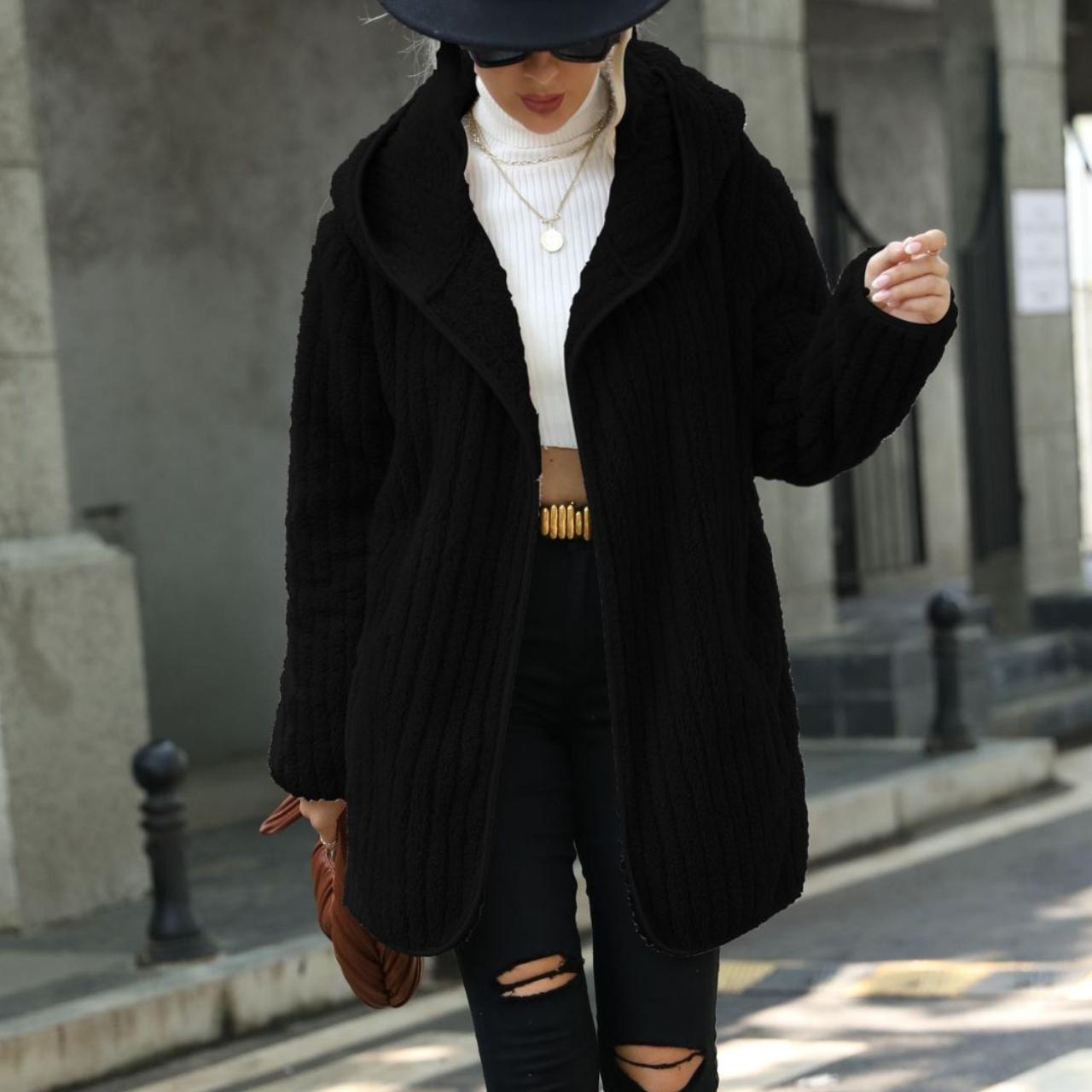 GMXIA Glitter Женский Осенне-Зимний Свободный Двусторонний Плюшевый Кардиган Пальто — фото 7