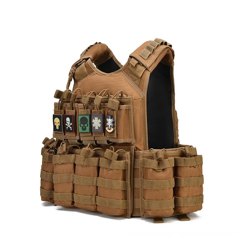 Lightweight Tactical Quick Release MOLLE Plate Carrier Vest - CP