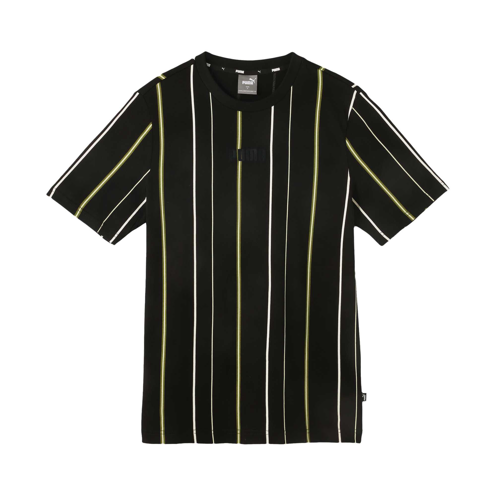 

Puma Современная базовая полосатая футболка с коротким рукавом для мужчин, топы Puma-Black 677347-01 M