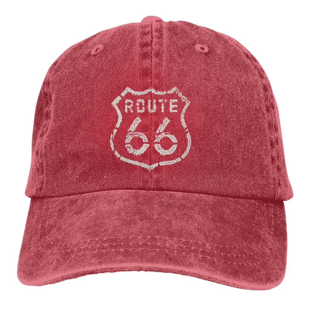 Vintage Route 66 Baseball Caps Peaked Cap Route 66 Sun Shade Cowboy Hats for Men Trucker Dad Hat