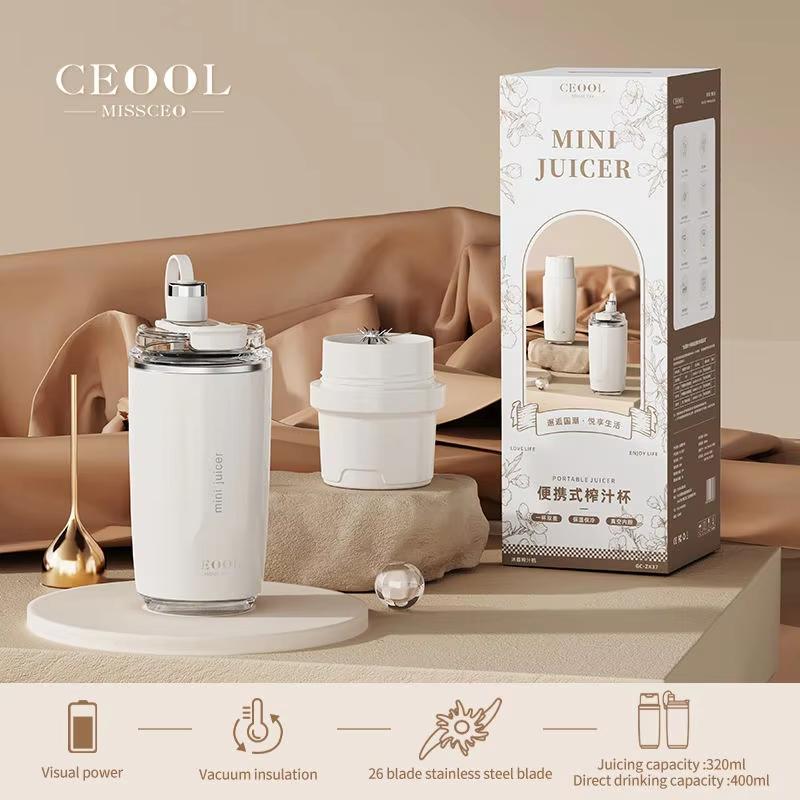 

Портативный блендер-соковыжималка из нержавеющей стали 304, термос, бутылка-соковыжималка, миксер, блендер для смузи, электрический, 26 лезвий, соковыжималка белый