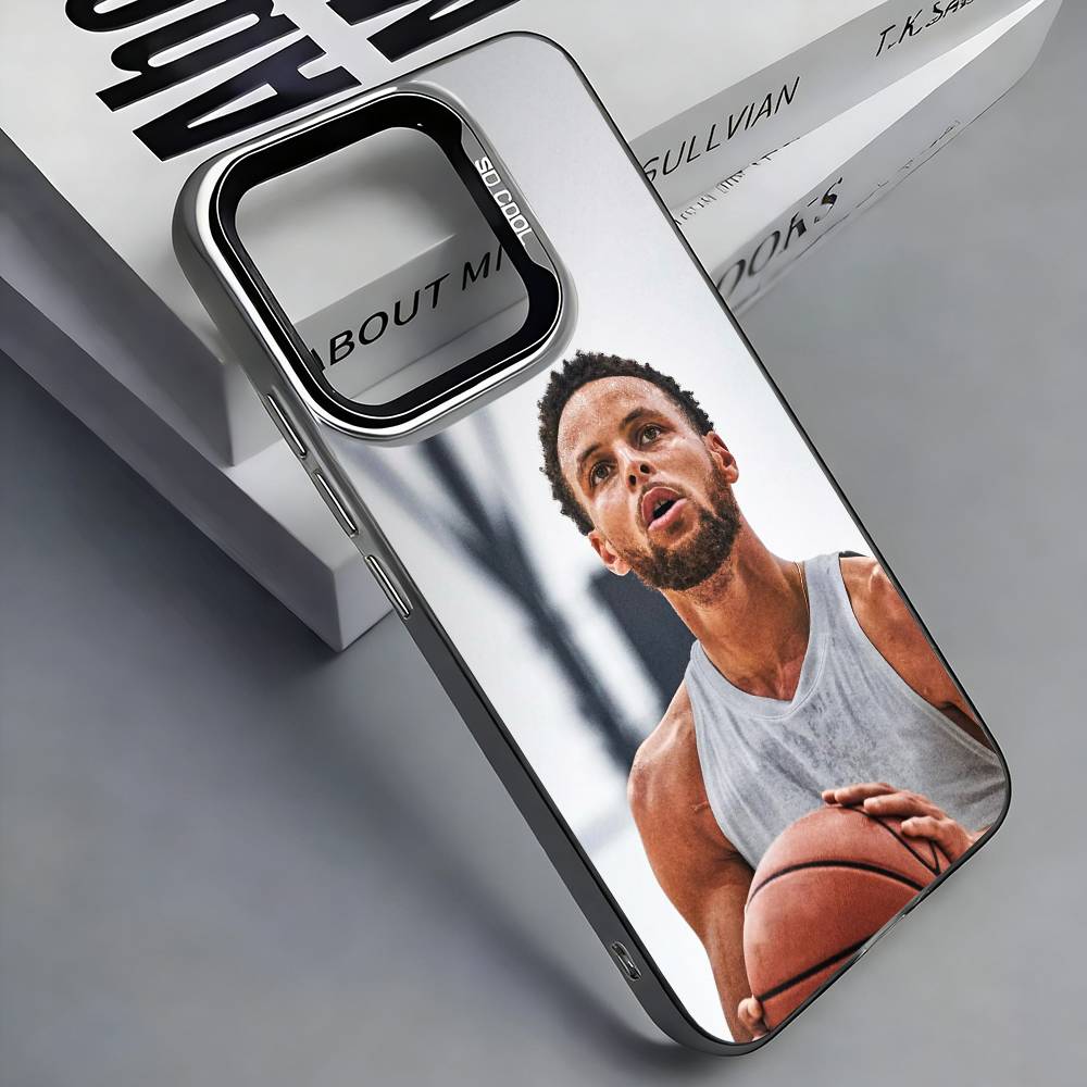 Basketball S-Stephen C-Curry Phone Case For iPhone 17, 16,15,14,13,12,11 Plus,Pro Max, Colorful Silver Funda Cover