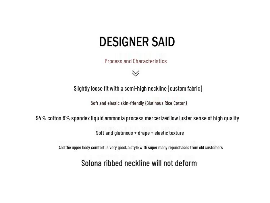 High-End Women's Ribbed Crew Neck Mid-Sleeve T-Shirt