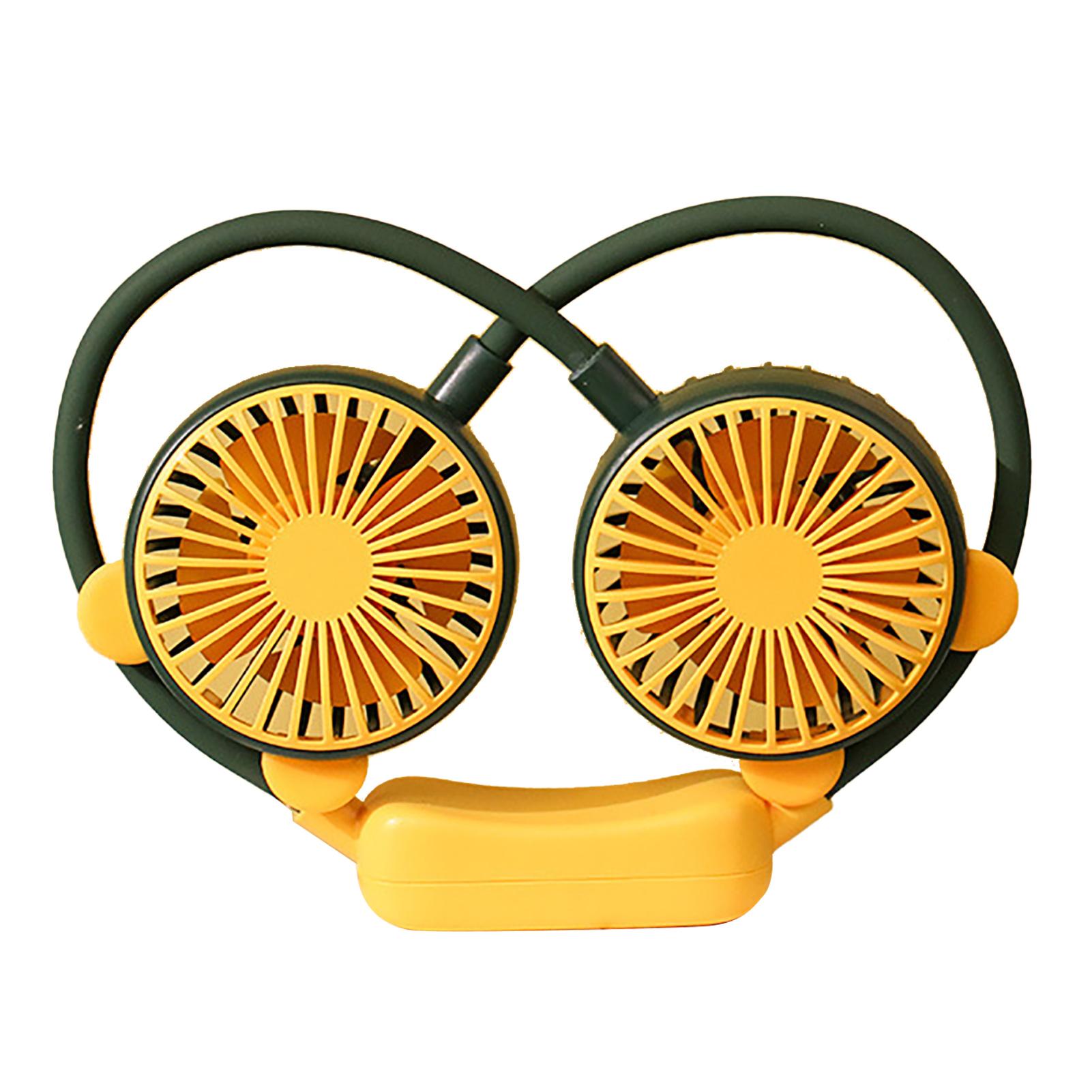 

Портативный шейный вентилятор, гибкий, носимый, перезаряжаемый через USB, мини-подвесной вентилятор для офисных путешествий зелёный