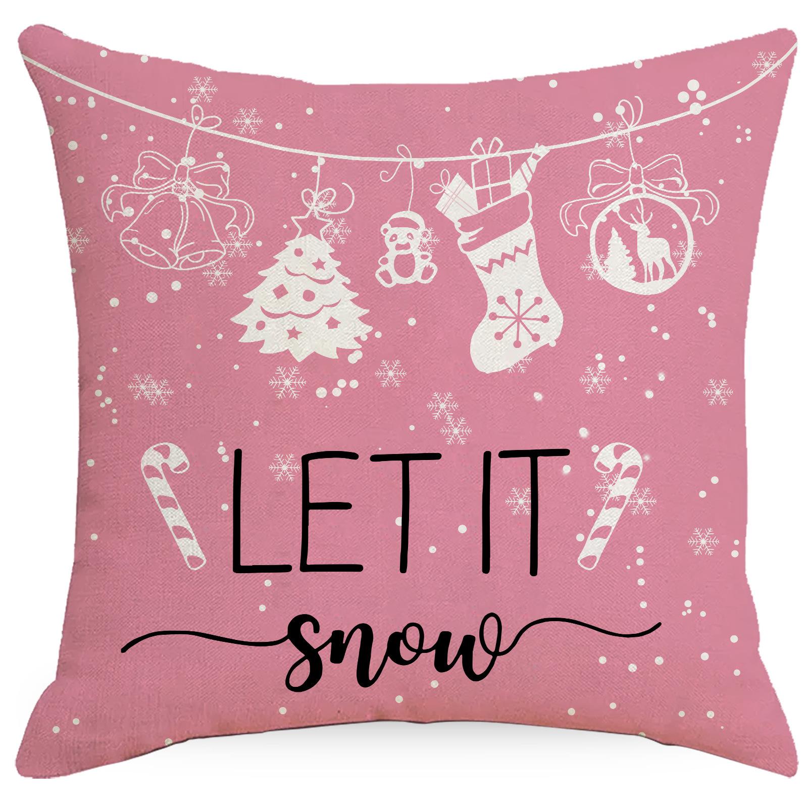 

New Home Christmas Pillow Case Decoration Sofa Living Room Cushion Cushion Linen 45*45cm